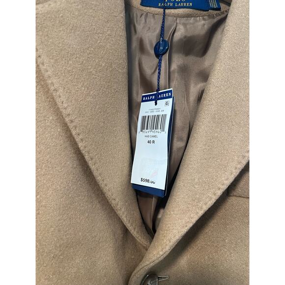 NWT Polo Ralph Lauren Hab Camel Wool Trench Coat Size 40R - Picture 6 of 13